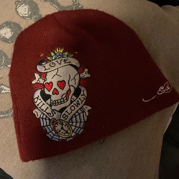 *Rare* Vintage Authentic Ed Hardy Knit Beanie Toque - Picture 1 of 6